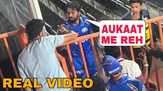 Huge Drama Hardik pandya Miss Behave with fans Who were Chanting chapri chapri During liva match