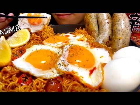 【咀嚼音】辛ラーメントムヤムクン焼きそばを食べる！/ASMR/EatingSounds/Mukbang/먹방