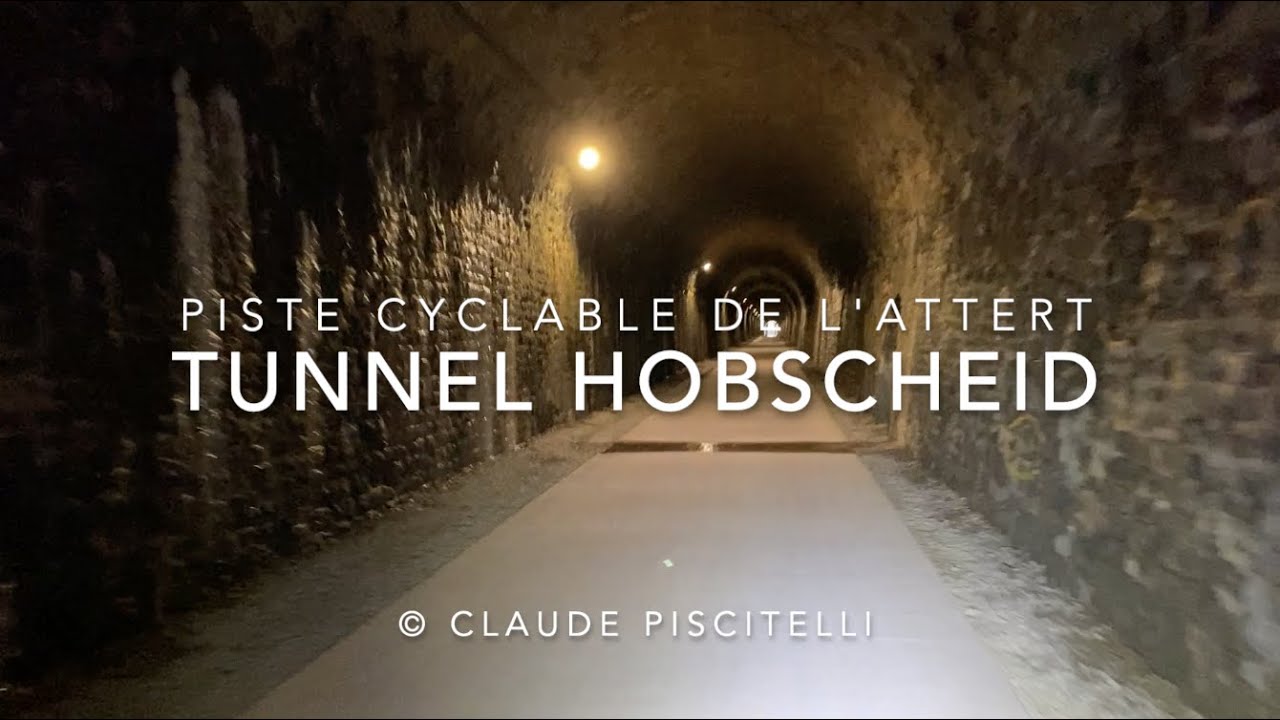 Piste cyclable de l'Attert Tunnel Hobscheid (700 m) YouTube