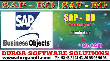 SAP || Business Object(BO) Introduction by Raju