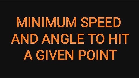 PROJECTILE MOTION | MINIMUM SPEED AND ANGLE TO HIT A GIVEN POINT