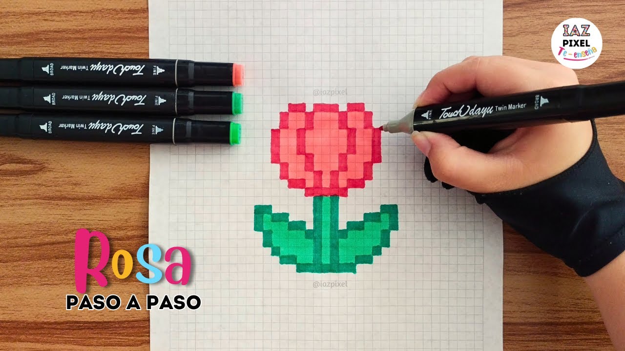 Color Rosa Pixel Como pintar una ROSA en PIXEL ART | Facil y rapido – Tutorial paso a ...