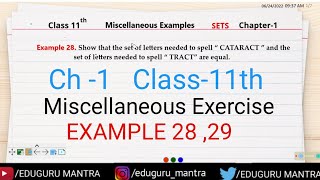 Sets Chapter 1 Miscellanous Examples (28,29) | Maths Class 11 NCERT