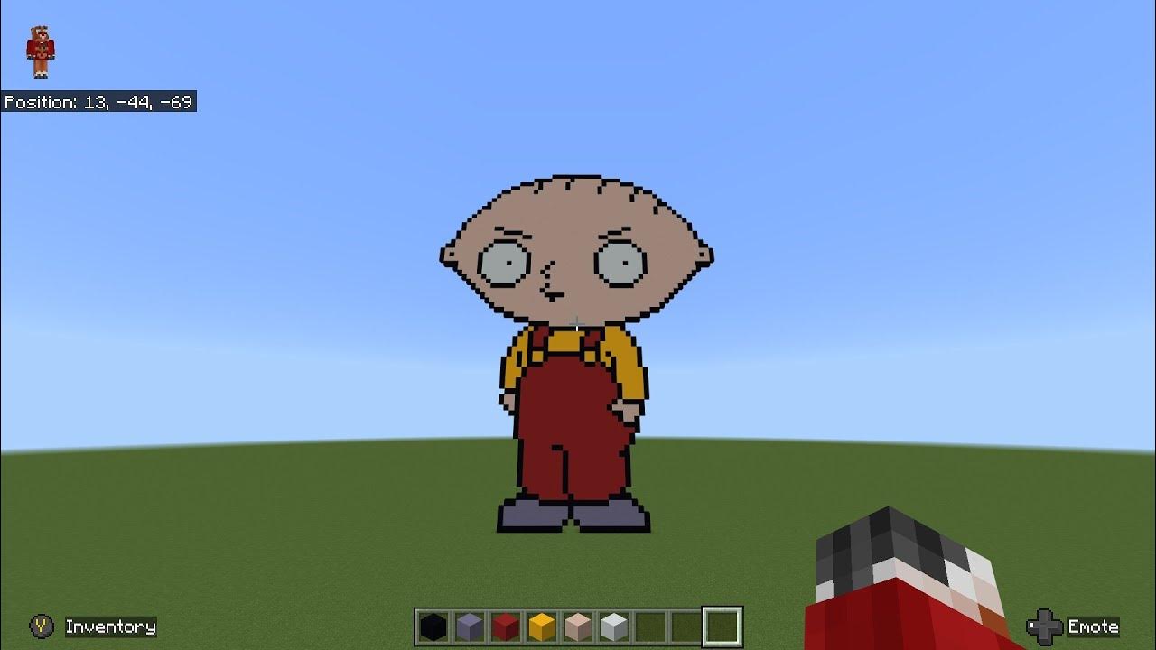 Minecraft Tutorial Stewie Griffin pixel art YouTube