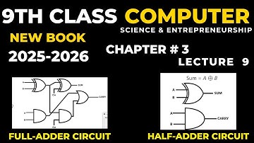 class 9 computer chapter 3 lecture 9 half adder full adder digital circuit