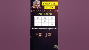 Brain Test Puzzle 🧠 | Only Genius Can Solve this | 99% failed to Solve
