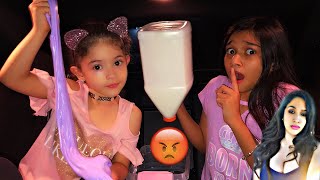 Making Slime in our mom's brand new car! We got caught!!!PRANK GONE WRONG!