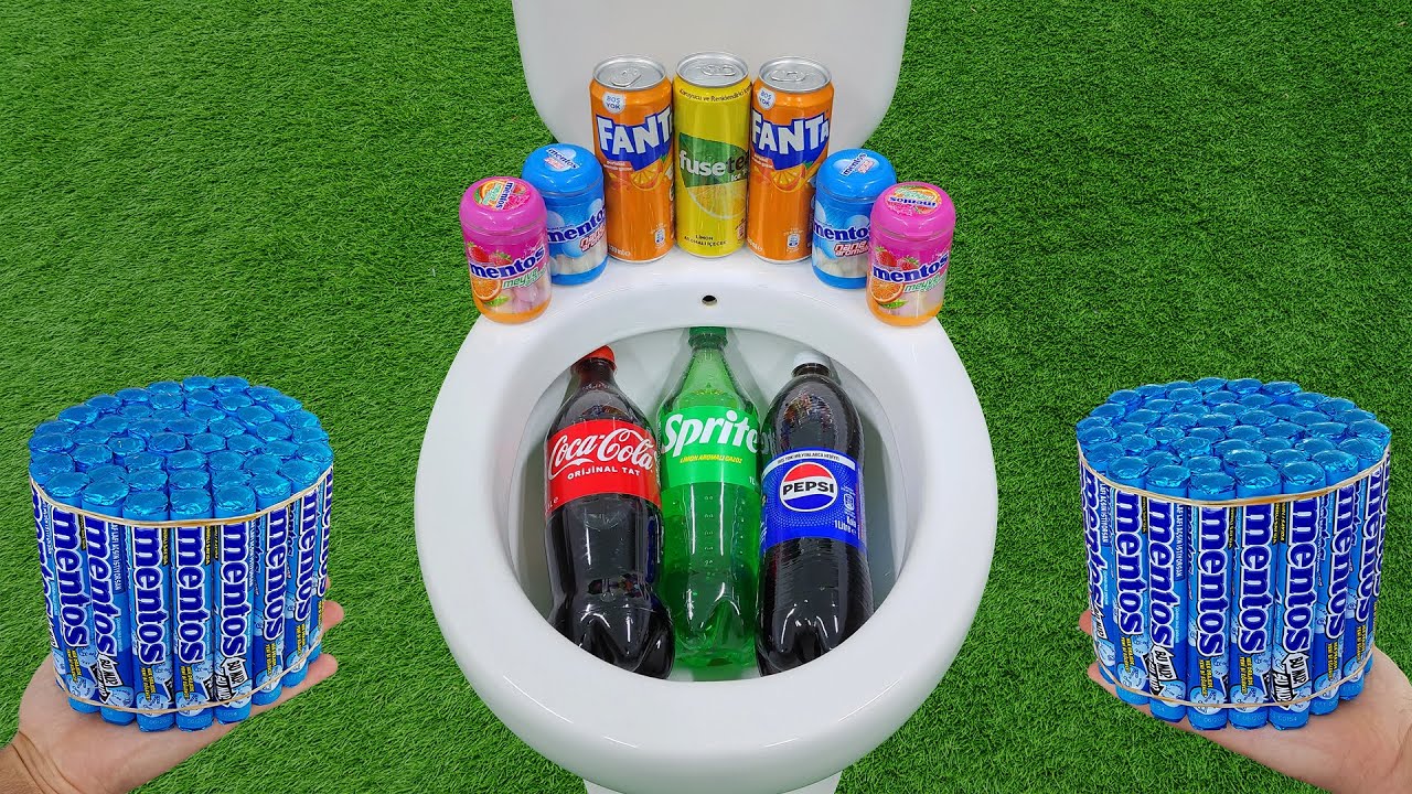 Большие Pepsi, Coca-Cola, Sprite против популярных газировок!! Чай Fuse, Fanta и фруктовый Mentos...