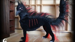 Dark Crow-dog with 8 eyes. Fantasy animal Soft Sculpture by Zlata's fantasy dolls screenshot 5