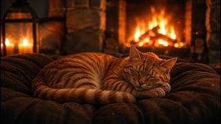 LIVE 12 Hours 💤 Sleeping Cat by Fireplace | Soft Piano Music for Deep Sleep | No Ads screenshot 5