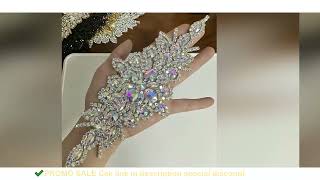 1PCS AB Silver Rhinestone Applique Flower Patches Iron On/Sew On Wedding Dress Accessories for Cloth