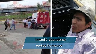 Detienen a sujeto que llevaba una cabeza humana dentro de una mochila en Valle de Chalco