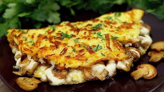 Delicious potato dish with mushrooms. Easy recipe!