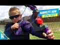 Hawkeye BOW! Super Hero Gear Test and Bunch o Balloons Challenge!