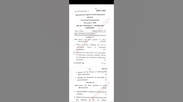 MPC-003 Personality: Theories & Assessment | December Term Exam 2024 Question Paper Review
