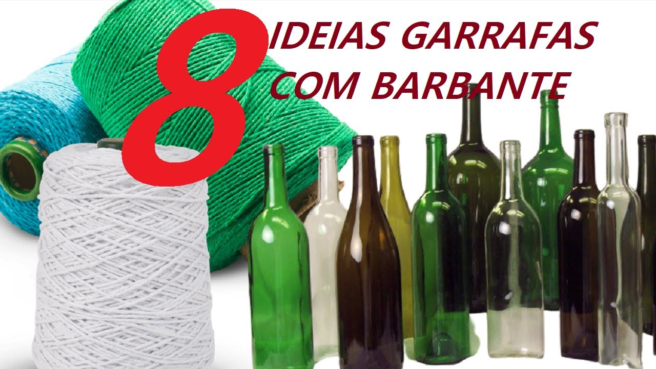 8 IDEIAS DE GARRAFAS DECORADAS COM BARBANTE @luci buzo