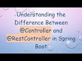Understanding the Difference Between @ Controller and @ RestController in Spring Boot