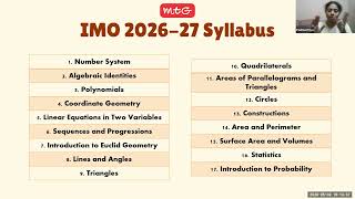 MTG IMO ONLINE MASTERCLASS FOR OLYMPIAD PREPARATION CLASS 9