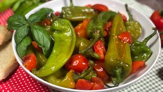 Facile E Veloce Per Pranzo O Cena In Pochi Minuti. Peperoni Friggitelli Con Pomodorini