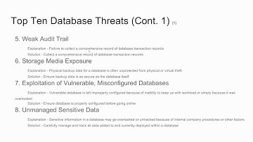 SER322 - Topic Presentation (Database Security)