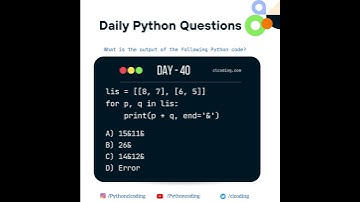 Python Coding challenge - Day 40 | What is the output of the following Python code?  #python