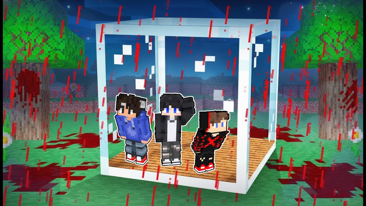 How We SURVIVE the BLOOD RAIN in Minecraft - YouTube