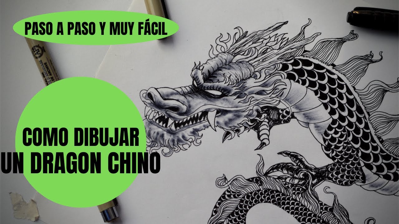 Cómo Dibujar Un Dragon Chino Paso a Paso Muy fácil