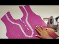 Easy button placket kurti front neck design for beginners