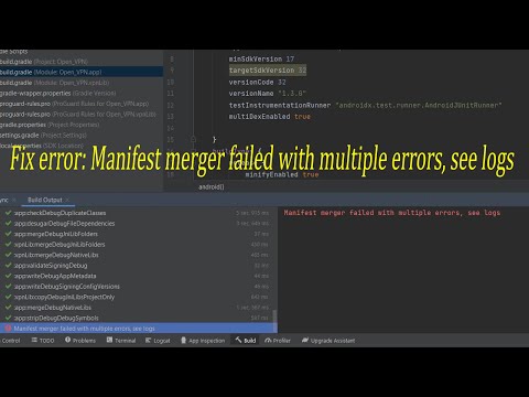 How to fix Manifest merger failed with multiple errors | Api Android 12 | Android Studio |Tech MadBD