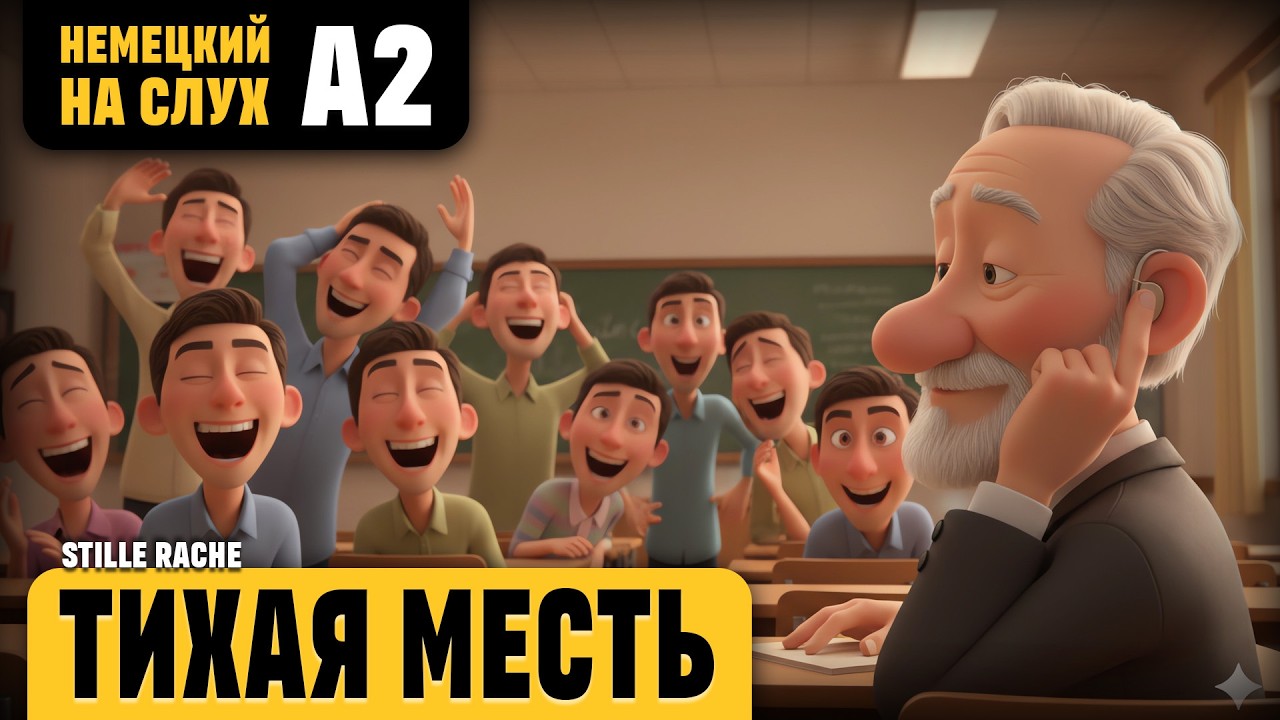 Тихая месть. Весёлый рассказ (уровень А2). Немецкий на слух.