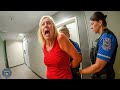Deranged Woman Arrested for Assaulting Her Sister in a Hotel | Karens Getting Arrested By Police