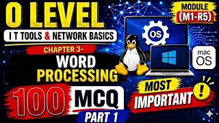 O Level M1-R5 Chapter 3: LibreOffice Writer Top 100 MCQ 2026 🔥