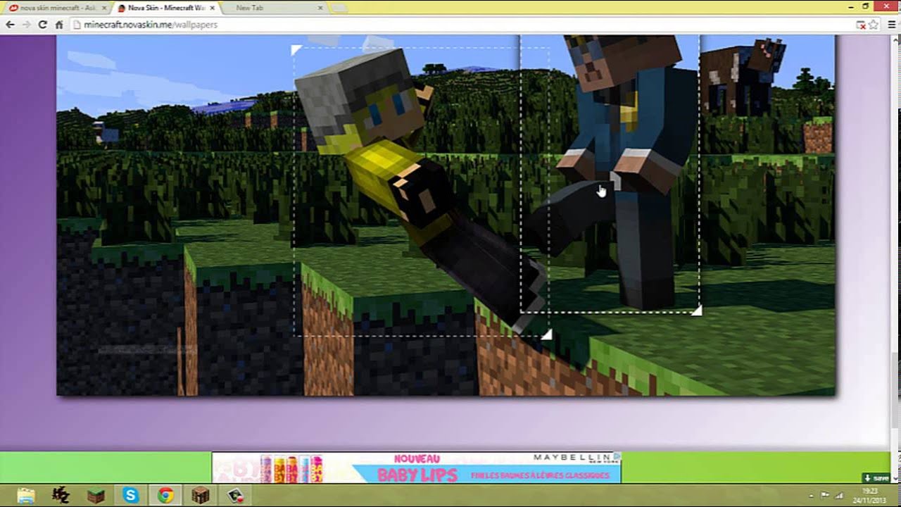 Tuto comment faire un fond d'ecran avec son skin minecraft - YouTube