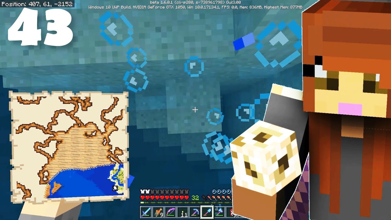 TREASURE, CONDUIT POWER & TURTLES ������ - Survival Let's Play Ep. 43 - Minecraft (PE W10 XB1 SWITCH