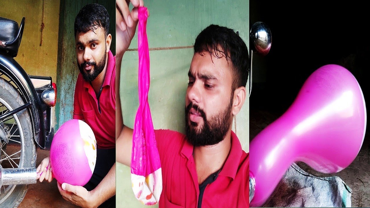 Pop A Balloon With A Bike Exhaust || Crazy Experiment