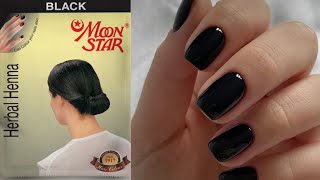 Moon Star Black Herbal Henna For Nails/Best Mehndi For Black Nails/ How To Get Natural Black Nails
