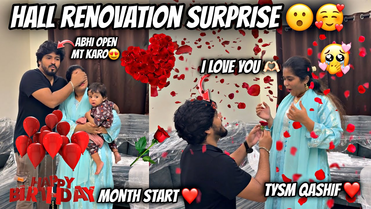 Hall renovation surprise 😱❤️|| Haifa emotional ho gai 🥹|| Haifa & Qashif vlog 