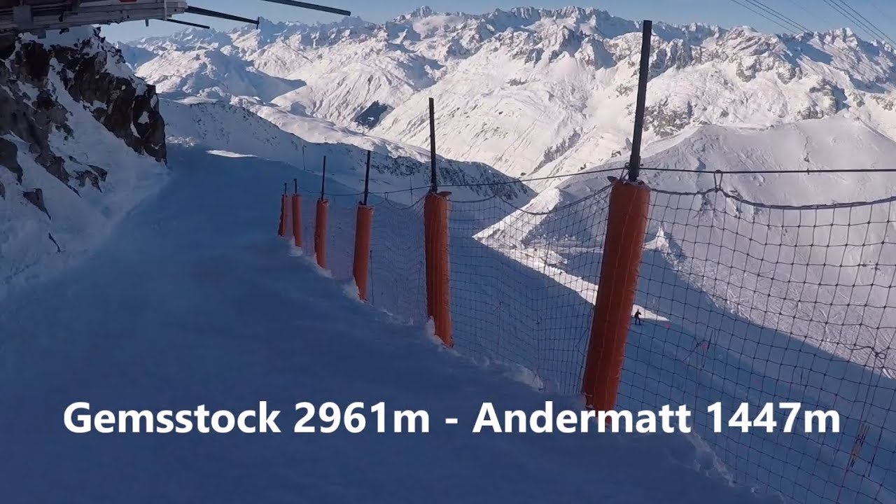 GEMSSTOCK ANDERMATT - 1500METER VERTICAL HIGHT - GOPRO - NONSTOP