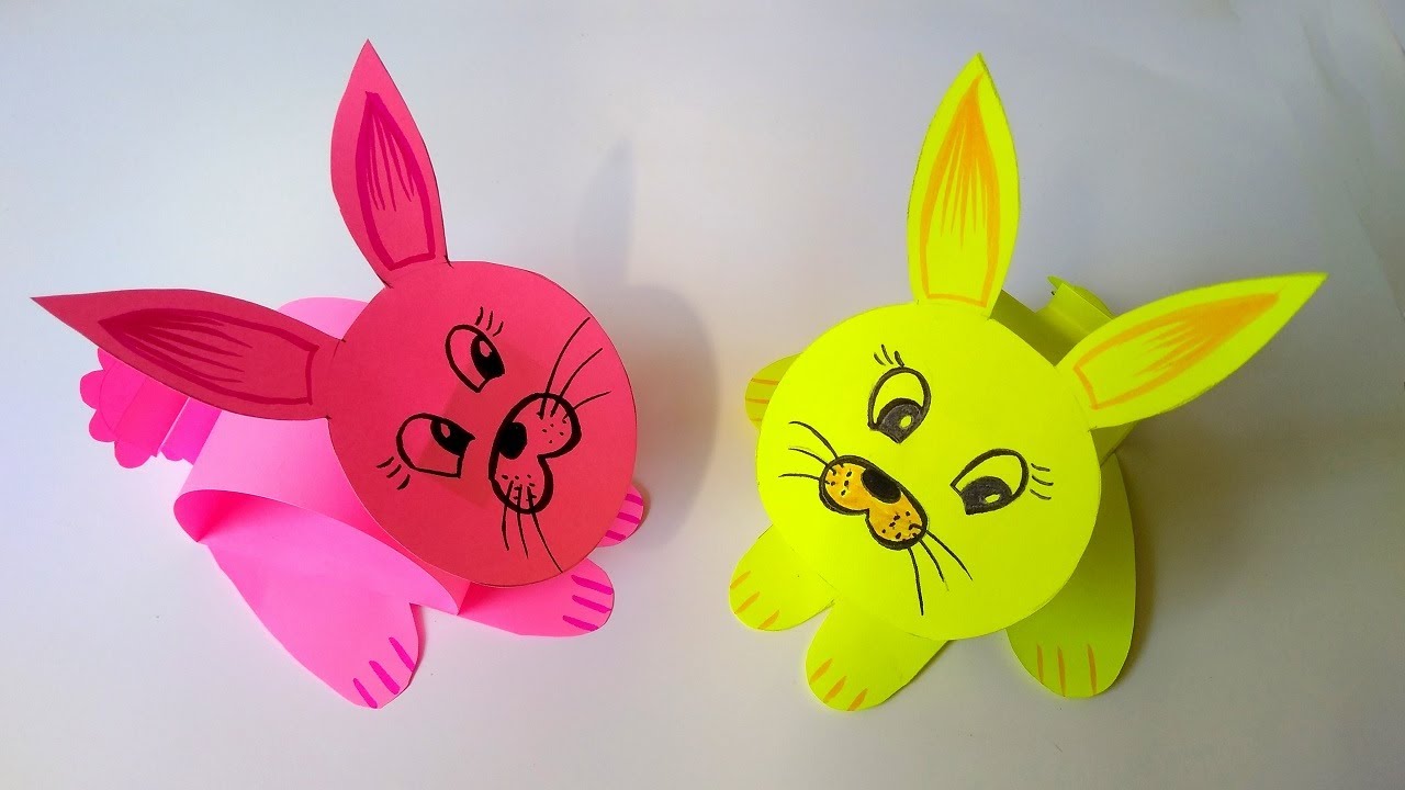 MOVING RABBIT PAPER CRAFT FOR KIDS | HOW TO MAKE RABBIT PAPER CRAFTS ...