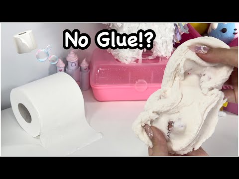 Toilet Paper Slime!? 🧻🫧 How To Make No Glue Toilet Paper Slime!?