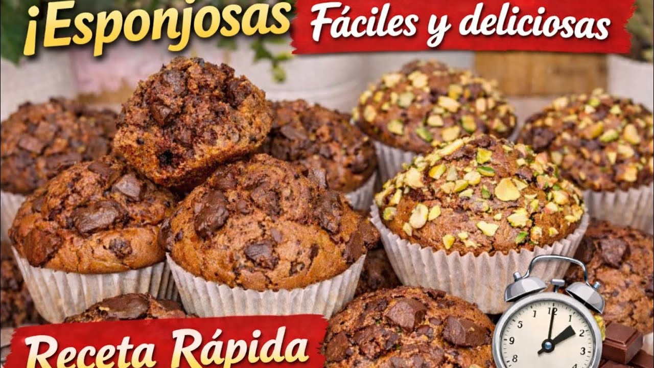 ¡Magdalenas súper esponjosas tipo Muffins 🧁! Receta casera fácil y rápida que siempre sale bien