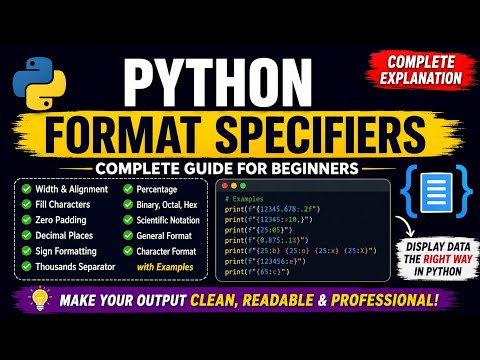 #19 Display Data the Right Way In Python | Python Specifiers Made Easy |  Learn in 6 minutes 