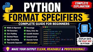 #19 Display Data the Right Way In Python | Python Specifiers Made Easy |  Learn in 6 minutes 