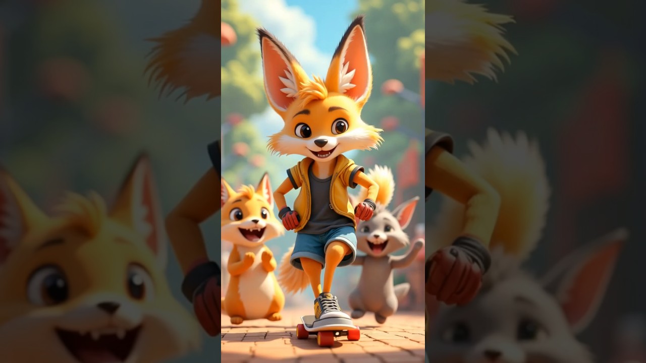 Fox Shows Off His Skateboard Skills – Cutest Crowd Ever! 🦊🛹✨ 