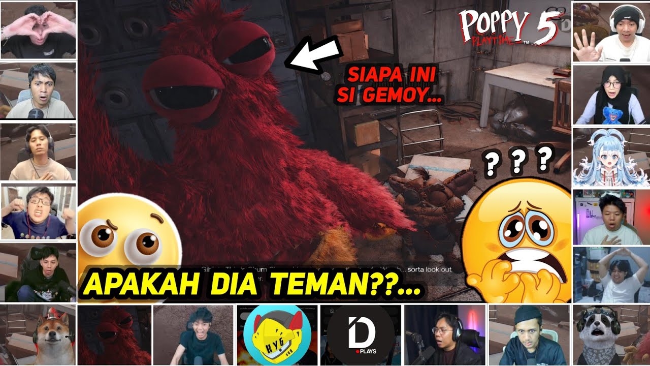 [ REAKSI YOUTUBER GAMERS ] BERTEMU CHUM COMPKINS | Poppy Playtime : Chapter 5 |