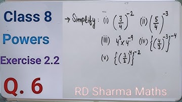 class 8 ex. 2.2 q6 powers positive exponent | rd sharma maths