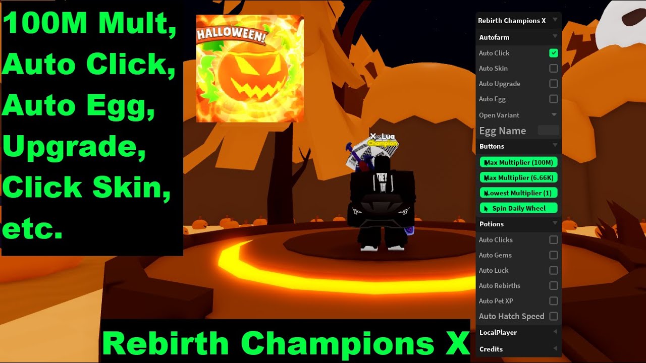 Rebirth Champions X OP Script | 100Mil Mult, Fast Auto... - youtube