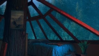Massive Rain & Thunder Sounds in a Tree House-Sleep Deep in the Pine Forest & Get over Insomnia now
