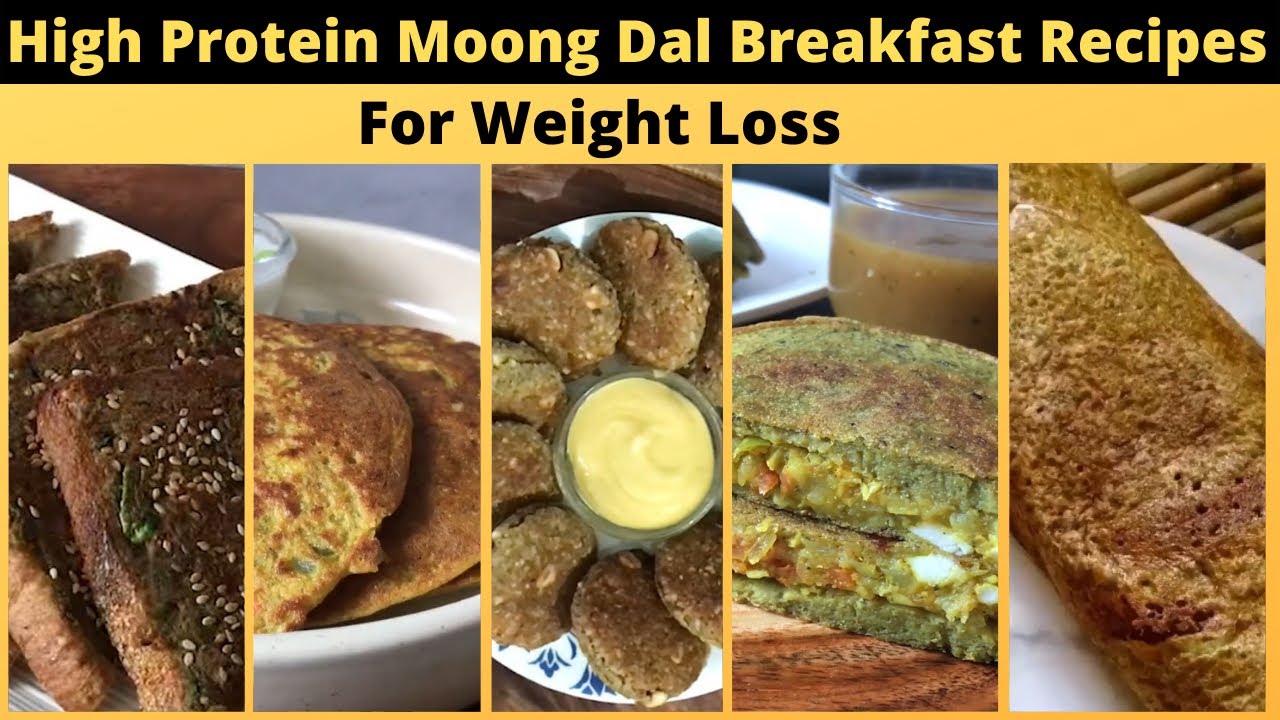 5 High Protein Moong Dal Breakfast Recipes | Weight Loss |  मूंग दाल रेसिपी | Dosa, Uttapam, Toast