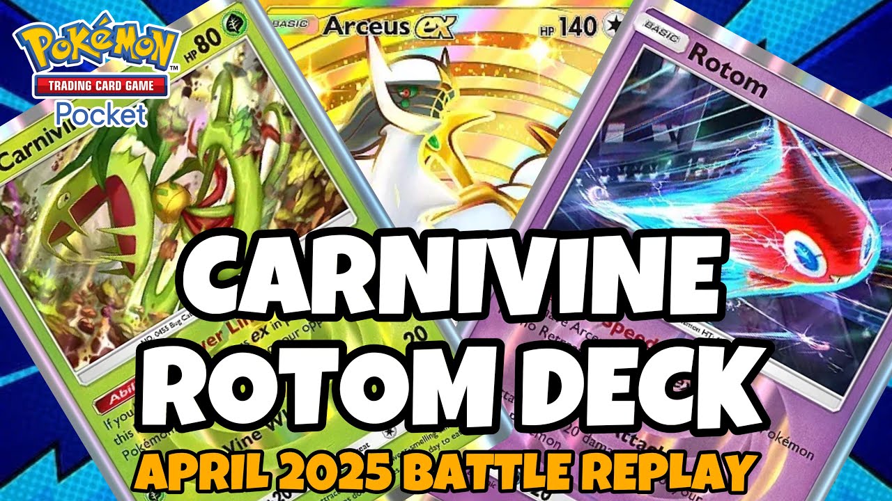 Carnivine Rotom Arceus Deck | Pokemon TCG Pocket Battle Replay April 2025
